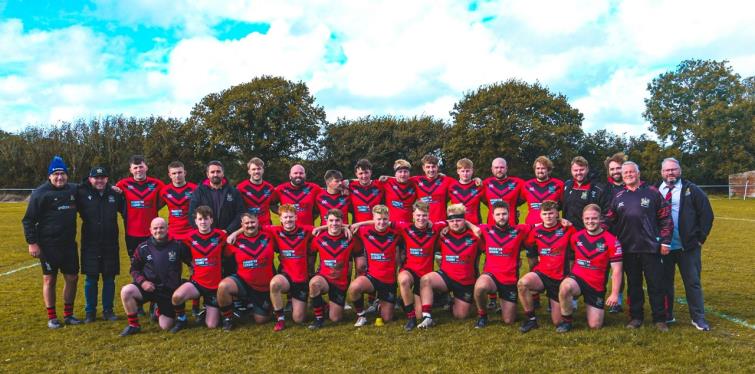 Tenby United Athletic squad - the history-making team at Llangwm